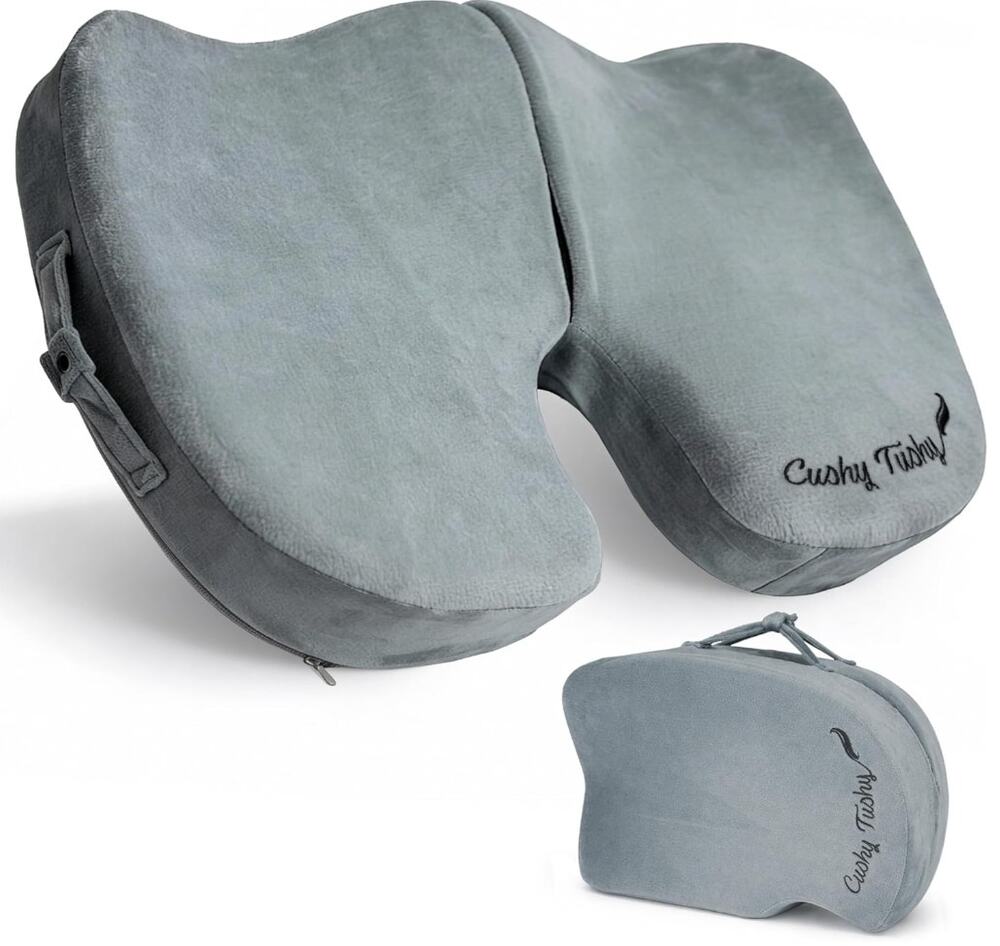 Cushy Tushy Premium Foldable Travel Seat Cushion, Perfect for Travel or Driving
